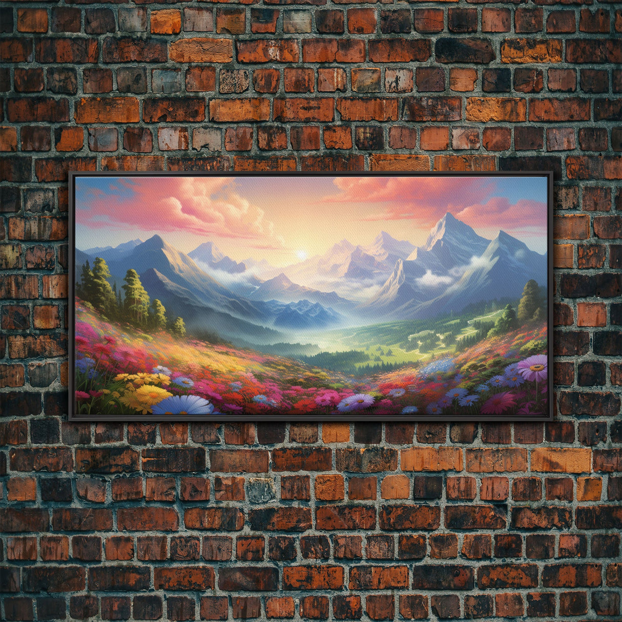 Mountain Painting Canvas Print, Colorful Art, Mountain Art, Landscape Painting, Mountain Wall Art, Nature Painting, Mountain Art Print