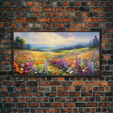 The Meadow, Gallery Wall Art, Framed Canvas Print, Original Oil Painting Reproduction Print, Landscape Art, Guest Room Decor