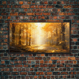 Fall Wall Decor, Forest Wall Art, Trees Art Print, Panoramic Art, Wall Art, Canvas Art, Landscape Art Print, Above Bed Décor, Farmhouse Art