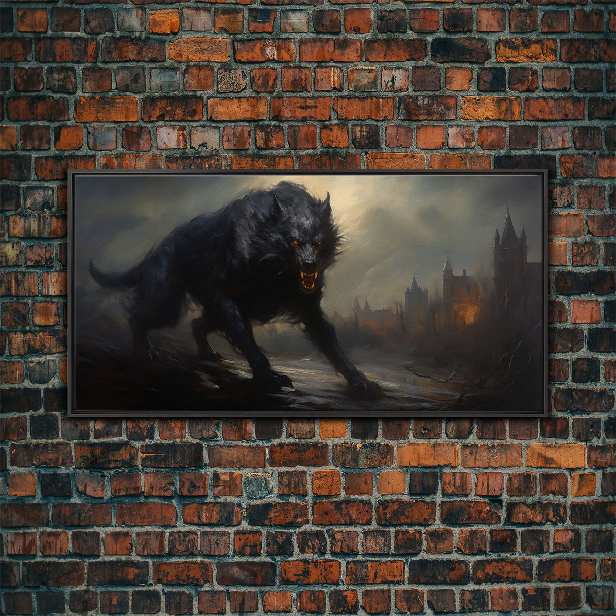 The Werewolf, Halloween Art Print, Framed Canvas Art, Halloween Poster Print, Victorian Dark Academia Oil Painting