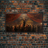 The Cursed Circus, Unique Halloween Art, Framed Canvas Print, Halloween Poster Art, Horror Prints