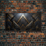 Black and Gold Art Deco Wall Art, Framed Canvas Print, 1920s Art Deco Print, Stylish Art Deco Canvas Poster, Framed or Unframed, Retro