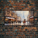 Winter Wonderland - Paris In The  Snow at Christmas Time - Framed Canvas Print - Christmas Decor