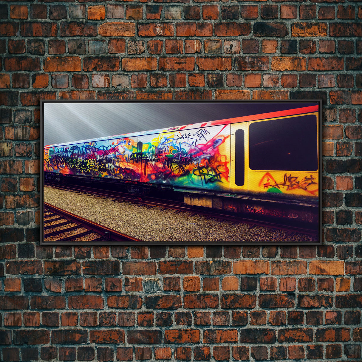 Train car graffiti wall decor, train box car, ready to hang canvas print wall art, graffiti art