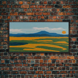 Pixel Art, Beautiful Landscape Made Of Pixels, Ready To Hang Canvas Print, Framed Wall Art