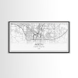 Akron Street Map, Ohio Map, Map Print, Modern Art, Wall Art, Canvas Print, Wall Hanging, Office Wall Décor, Couples Gift, City Map Canvas