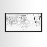 Anchorage Street Map, Alaska Map, Map Print, Modern Art, Wall Art, Canvas Print, Bedroom Décor, City Map Wall Art, Minimalist Décor, Prints