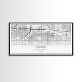 Aurora Street Map, Colorado Map, Map Print, Modern Art, Wall Art, Canvas Print, College Apartment, Colorado Wall Art, Mom Birthday Gift