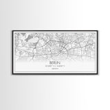Berlin Street Map, Germany Map, Map Print, Modern Art, Wall Art, Canvas Print, Gift For New Home, Couples Décor, Minimalist Wall Art