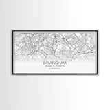 Birmingham Street Map, United Kingdom Map, Map Print, Modern Art, Wall Art, Canvas Art, Grandma Gifts, Dorm Décor, Office Wall Art, Prints