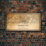Vintage Washington map print poster or framed canvas | Washington dc city map print poster canvas | District of Columbia print poster canvas