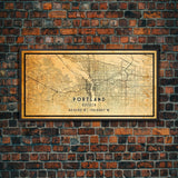 Portland Oregon Street Map, Framed Canvas Art, Oregon United States Road Map Wall Art, Office Wall Art, Portland Wall Decor for Office