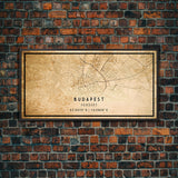 Budapest Hungary map print poster or framed canvas, Budapest map print poster canvas, Budapest map print poster canvas, Vintage Travel Art