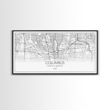 Columbus Street Map, Ohio Map, Map Print, Modern Art, Wall Art, Canvas Art, Cute Room Décor Aesthetic, Gift For Wife, Patriotic Décor