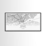 Detroit Street Map, Michigan Map, Map Print, Minimalist Art, Wall Art, Canvas Art, Office, Apartment Décor, Poker Room Décor, Fun Wall Art