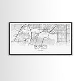 Elk Grove Street Map, California Map, Map Art, Minimalist Art, Wall Art, Canvas Art, Trendy Décor, Gift For Friend, Couple Wall Décor