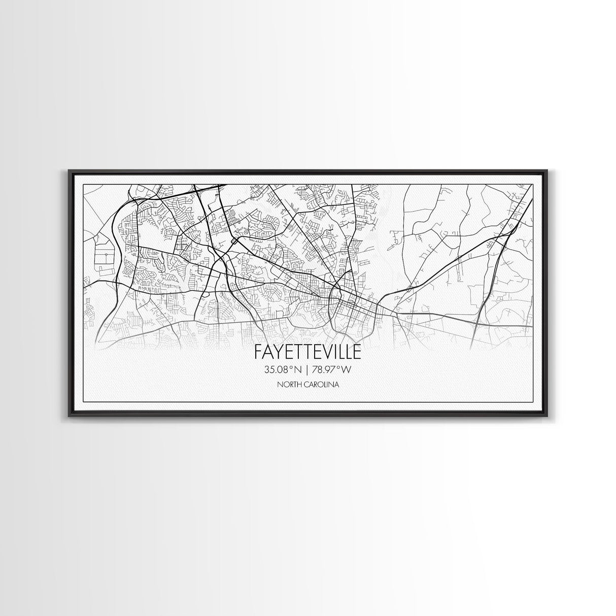 Fayetteville Street Map, North Carolina Map, Map Art, Minimalist Art, Wall Art, Canvas Art, Gift For Parents, Girls Room Décor, Cabin Décor
