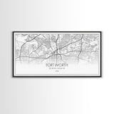 Fort Worth Map, Texas Map, Map Art, Minimalist Art, Wall Art, Canvas Art, Lake House Décor, RV Wall Décor, Birthday Gift, Office Wall Print