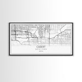 Gilbert City Map, Arizona Map, Map Art, Minimalist Art, Wall Art, Canvas Art, Lake House Décor, Ranch House Décor, Dorm Wall Décor, Home Art