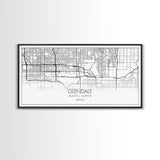 Glendale City Map, Arizona Map, Map Art, Minimalist Art, Wall Art, Canvas Art, Cabin Wall Décor, Entryway Décor,  Room Décor, Gifts For Her