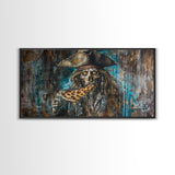 The Pizza Pirate, Framed Canvas Print, Funny Halloween Decor, Halloween Gift Idea