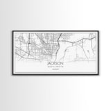 Jackson City Map, Mississippi Map, Map Art, Modern Art, Wall Art, Canvas Art, Apartment Wall Décor, Modern Farmhouse Art, Gift For Men