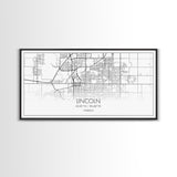 Lincoln City Map, Nebraska Map, Map Art, Modern Art, Wall Art, Canvas Art, Dorm Room Wall Art, Bar Wall Art, Gift For Mom, Teen Wall Art