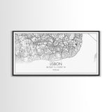 Lisbon City Map, Portugal Map, Map Art, Modern Art, Wall Art, Canvas Art, Travel Wall Décor, Apartment Wall Art, Book Lover Gift, Office Art