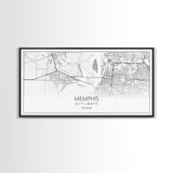 Memphis City Map, Tennessee Map, Map Art, Minimalist Wall Art, Wall Art, Canvas Art, Travel Gifts For Women, Country Home Décor, Music Room