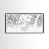 Newark City Map, New Jersey Art, Map Print, Minimalist Wall Art, Wall Art, Canvas Art, Travel Wall Art, Friend Gift, Teen Birthday Gift