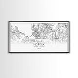 Norfolk City Map, Virginia Art, Map Print, Minimalist Wall Art, Wall Art, Canvas Art, Cabin Wall Art, Southern Wall Décor, Unique Wall Art