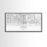 Omaha City Map, Nebraska Art, Map Print, Minimalist Wall Art, Wall Art, Canvas Art, Realtor Thank You, Wall Hanging, Farmhouse Décor