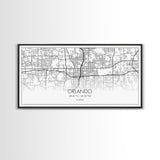 Orlando City Map, Florida Art, Map Print, Minimalist Wall Art, Wall Art, Canvas Art, New Homeowner Gift, Gaming Wall Décor, Wall Hanging