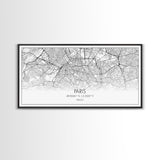 Paris City Map, France Art, Map Print, Minimalist Wall Art, Wall Art, Canvas Art, European Art, Dorm Room Wall Art, Gift For Traveler