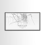 Port St Lucie City Map, Florida Art, Map Print, Minimalist Wall Art, Wall Art, Canvas Art, Rustic Wall Art, Birthday Gift, Dorm Room Décor