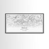 Prague City Map, Czech Republic Art, Map Print, Minimalist Wall Art, Wall Art, Canvas Art, First Home Gift, Indie Room Décor, Military Décor