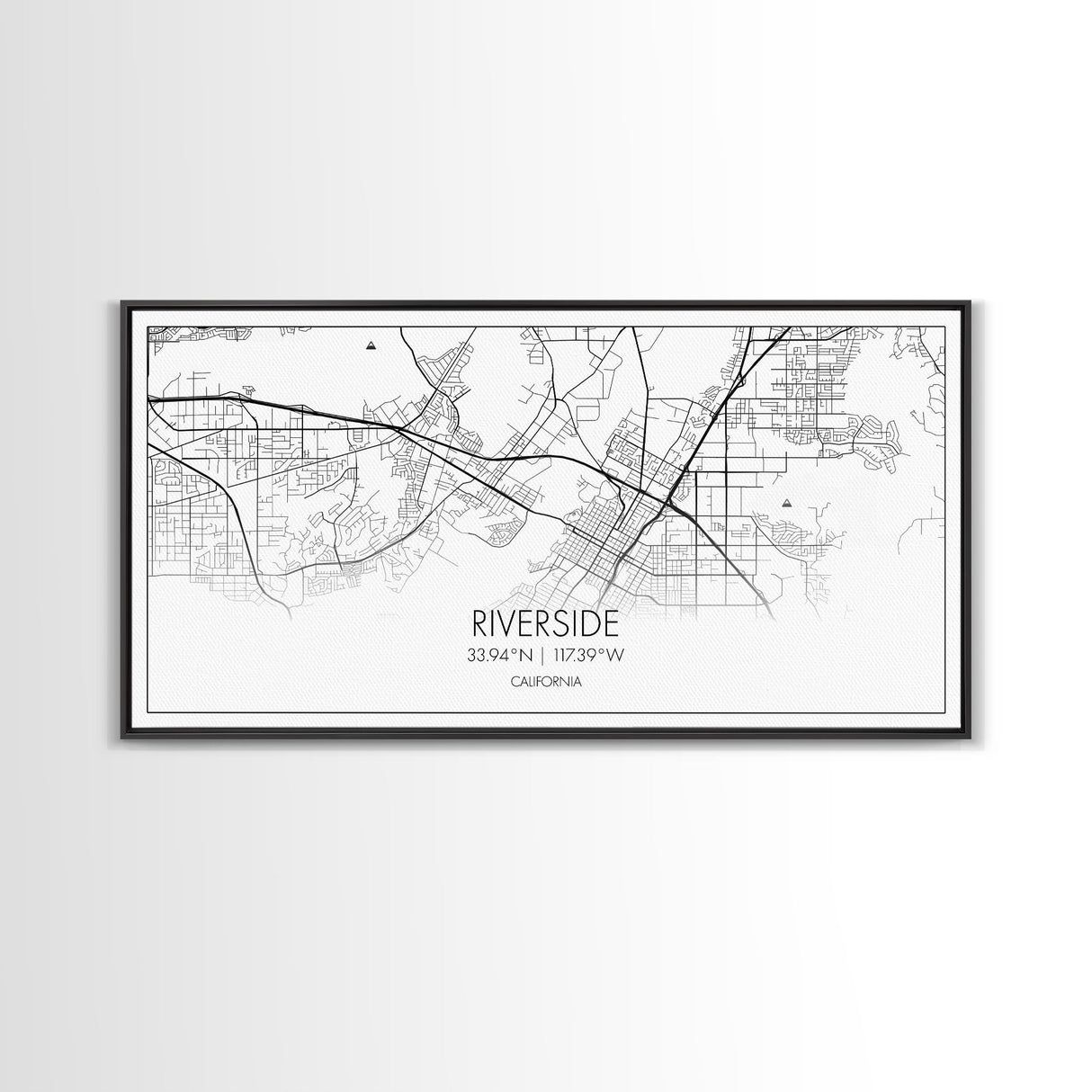 Riverside City Map, California Art, Map Print, Minimalist Wall Art, Wall Art, Canvas Art, Dorm Room Décor, Gift For Husband, Cabin Wall Art