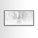 Salem City Map, Oregon Art, Map Print, Minimalist Wall Art, Wall Art, Canvas Art, Country Home Wall Art, Office Décor, First Home Gift