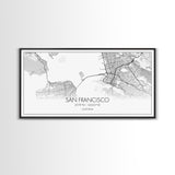 San Francisco City Map, California Art, Map Print, Modern Wall Art, Wall Art, Canvas Art, Bookshelf Décor, Dining Room Prints, City Wall Art