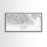 San Jose City Map, California Art, Map Print, Modern Wall Art, Wall Art, Canvas Art, Modern Office Art, Above Bed Décor, Prints Wall Art