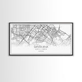Santa Ana City Map, California Art, Map Print, Modern Wall Art, Wall Art, Canvas Art, House Wall Art, Over Bed Wall Décor, Gift For The Home