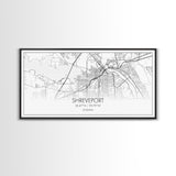 Shreveport City Map, Louisiana Art, Map Print, Modern Wall Art, Wall Art, Canvas Art, Dining Room Décor, Boho Wall Art, Congratulations Gift
