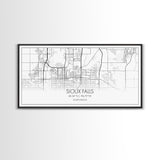 Sioux Falls City Map, South Dakota Art, Map Print, Modern Wall Art, Wall Art, Canvas Art, Large Wall Art, Unique Wall Décor, Office Prints