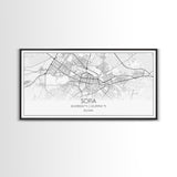Sofia City Map, Bulgaria Art, Map Print, Modern Wall Art, Wall Art, Canvas Art, European Wall Art, First Home Gift, Boys Bedroom Décor