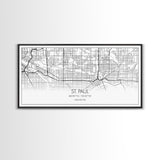 St Paul City Map, Minnesota Art, Map Print, Modern Wall Art, Wall Art, Canvas Art, Bedroom Teen Girl Art, Newlywed Gift, College Dorm Décor
