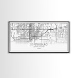 St Petersburg City Map, Florida Art, Map Print, Modern Wall Art, Wall Art, Canvas Art, First Home Gift, Ranch House Décor, Office Prints