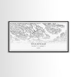 Stockholm City Map, Sweden Art, Map Print, Modern Wall Art, Wall Art, Canvas Art, Landscape Art Print, Gift For Family, Over Bed Wall Décor