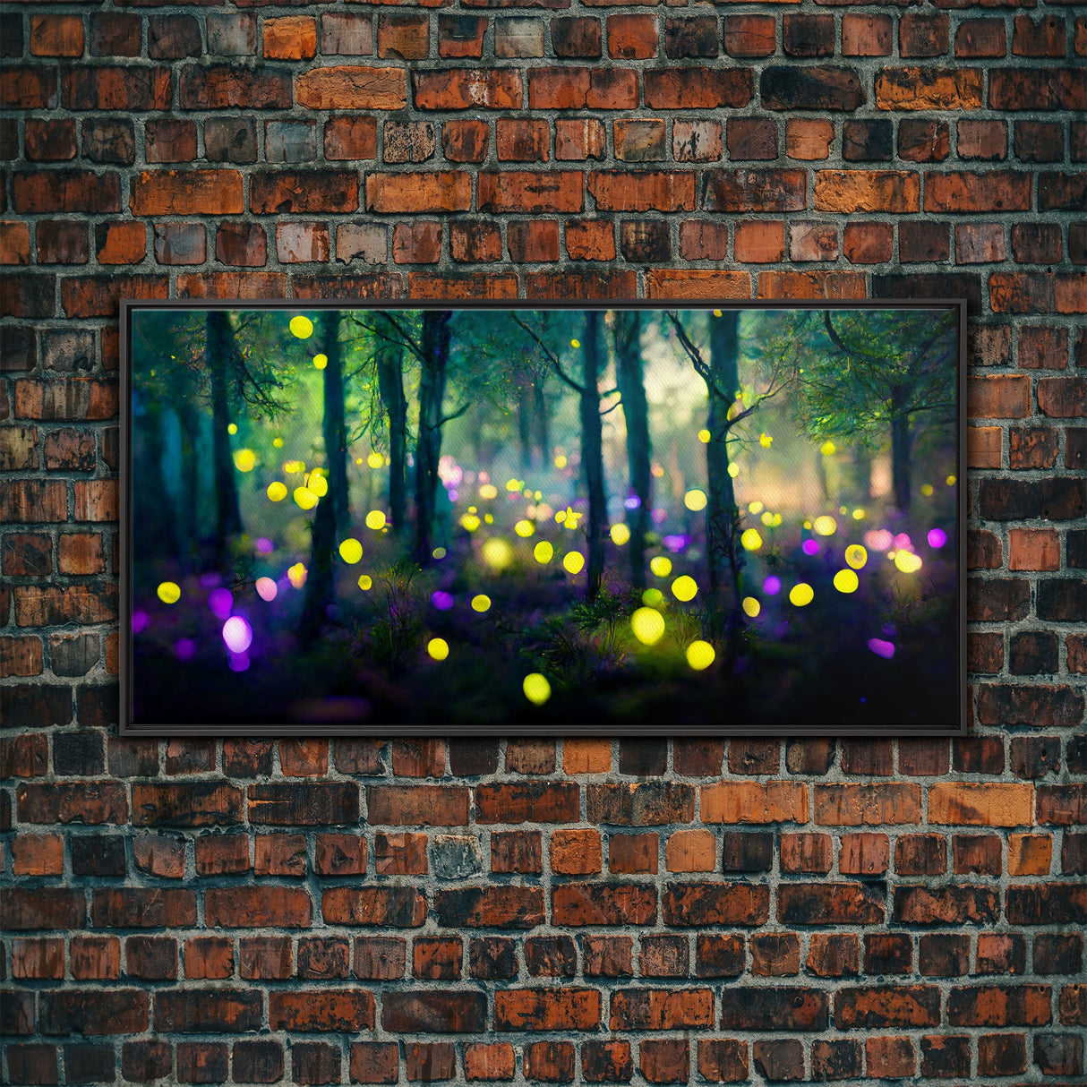 Magical forest with fairies canvas print, fantasy art, cool wall art, dorm art, ready to hang wall art