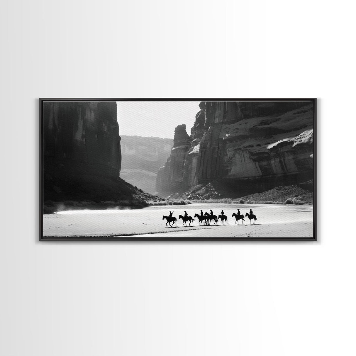 Horse Riders in Monument Valley, Stunning Framed Canvas Print for Living Room Wall Art, Bedroom Decor, Home Decor