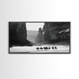 Horse Riders in Monument Valley, Stunning Framed Canvas Print for Living Room Wall Art, Bedroom Decor, Home Decor